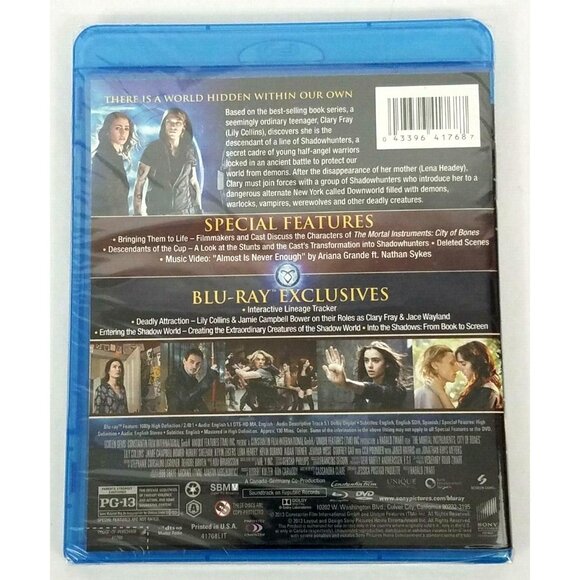 The Mortal Instruments: City of Bones Blu-ray DVD 2013 Sealed New - Picture 2 of 3